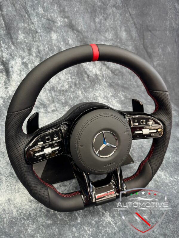 Volante (sportivo) Mercedes Benz AMG con airbag in vera pelle - immagine 2
