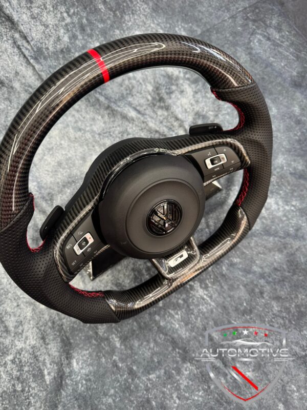 Volante VW Golf 7.5 in pelle e carbonio con airbag - immagine 4