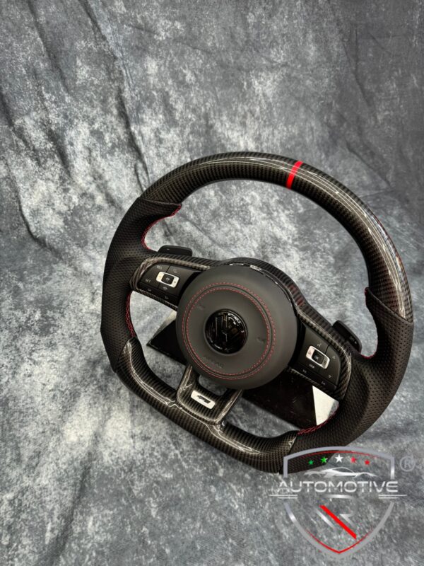 Volante VW Golf 7.5 in pelle e carbonio con airbag rivestito - immagine 3