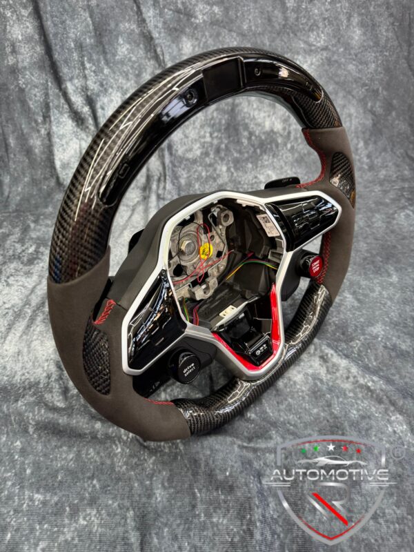 Volante VW Golf 8 GTI in carbonio e alcantara con display LED senza airbag - immagine 5