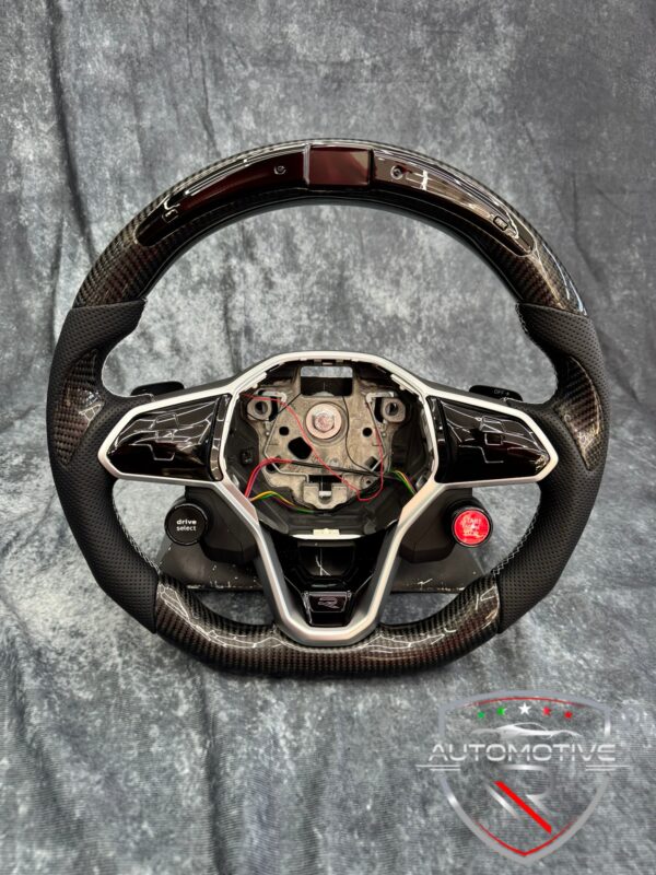 Volante VW Golf 8 R in carbonio e pelle, con display LED, senza airbag