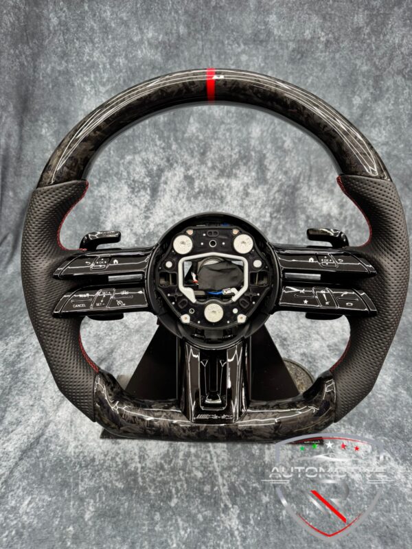 Volante (sportivo) Mercedes Benz AMG 2024 senza airbag, in carbonio forgiato e pelle